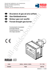 Riello Burners FS20 Montage- Und Bedienungsanleitung