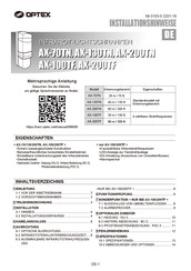 Optex AX-70TN Installationshinweise