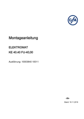 Gfa ELEKTROMAT KE 40.40 FU-40,00 Montageanleitung