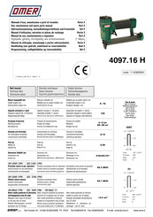 Omer 4097.16 H Gebrauchsanweisung, Instandhaltungsrichtlinien Und Ersatzteile