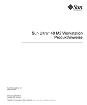 Sun Microsystems Ultra 40 M2 Produkthinweise