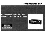 Grundig TG41 Bedienungsanleitung