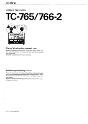 Sony TC-766-2 Bedienungsanleitung