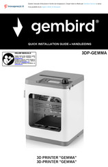 Gembird 3DP-GEMMA Bedienungsanleitung