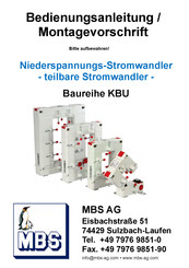 MBS KBU Serie Bedienungsanleitung