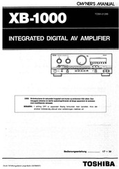 Toshiba XB-1000 Betriebsanleitung