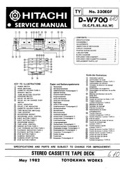 Hitachi D-W700 Serviceanleitung