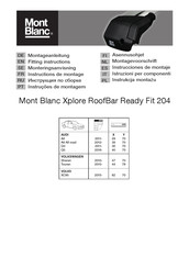 Mont Blanc Xplore RoofBar Ready Fit 204 Montageanleitung