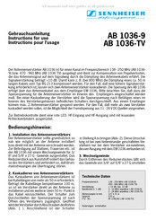 Sennheiser AB 1036-9 Gebrauchsanleitung