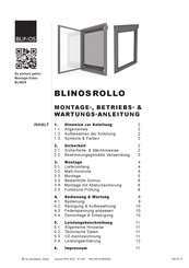 Schlotterer BLINOS ROLLO Montage-, Betriebs- & Wartungsanleitung