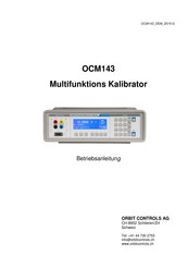 orbit controls OCM143 Betriebsanleitung