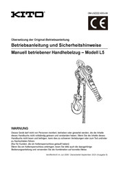 KITO L5 LB063 Betriebsanleitung Und Sicherheitshinweise