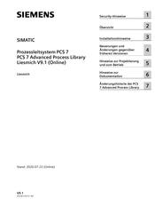 Siemens SIMATIC PCS 7 Bedienungsanleitung
