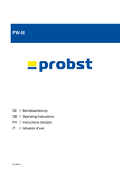 probst PW-III Betriebsanleitung