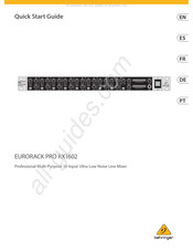 Behringer Eurorack Pro RX1602 Schnellstartanleitung