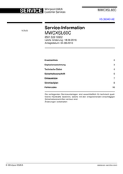 Whirlpool MWCXSL60C Serviceinformation
