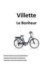 Villette Le Bonheur Gebrauchs- Und Wartungsanleitung