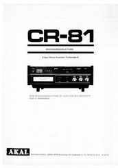 Akai CR-81 Bedienungsanleitung