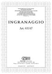 Gessi INGRENAGGIO 63547 Bedienungsanleitung