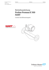 Endress+Hauser Proline Promass E 300 HART Betriebsanleitung