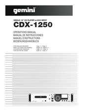 Gemini CDX-1250 Bedienungshandbuch