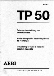 AEBI TP 50 Gebrauchsanleitung Und Ersatzteilliste