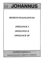 Johannus SWEELINCK II Bedienungsanleitung