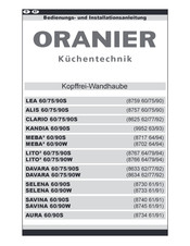 Oranier ALIS 60S Bedienungs- Und Installationsanleitung