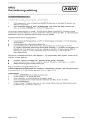 ASM NMG2 Kurzbedienungsanleitung