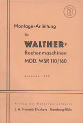 Walther WSR 110/160 Betriebs- Und Montageanleitung