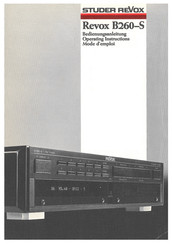 STUDER REVOX B260-S Bedienungsanleitung