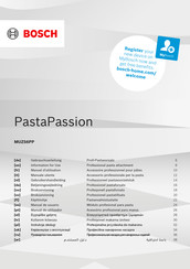 Bosch PastaPassion MUZS6PP Gebrauchsanleitung