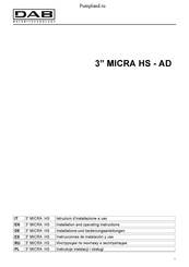 DAB MICRA HS-Serie Installations- Und Bedienungsanleitungen