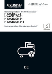 Hyundai power products HYACB100-31 Bedienungsanleitung
