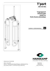 Hanskamp 010-259-000 Installation Und Betriebsanleitung