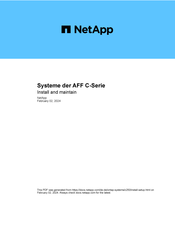 NetApp AFF C Serie Installation Und Einrichtung