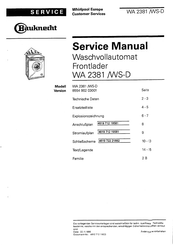 Bauknecht WA 2381/WS-D Service