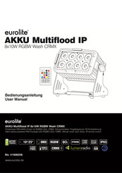 EuroLite AKKU Multiflood IP 8x10W RGBW Wash CRMX Bedienungsanleitung