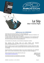Airdesign Le Slip Bedienungsanleitung