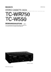 Sony TC-W550 Bedienungsanleitung