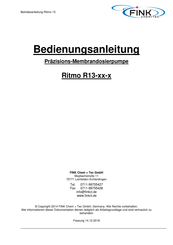 FINK Chem + Tec Ritmo R13- Serie Ritmo R13-38-18 Bedienungsanleitung