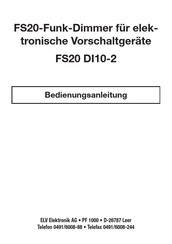 elv FS20 DI10-2 Bedienungsanleitung
