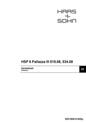 HAAS+SOHN 519.08 Geräteblatt