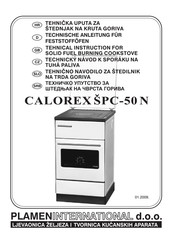 Plamen International CALOREX SPC-50 N Technische Anleitung