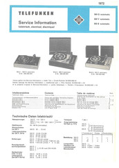 Telefunken 303 V automatic Serviceinformation
