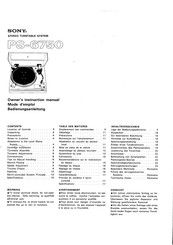 Sony PS-6750 Bedienungsanleitung