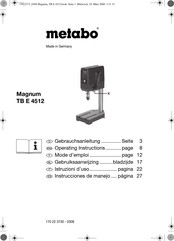 Metabo Magnum TB E 4512 Gebrauchsanleitung