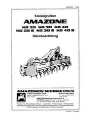 Amazone KG 30 S Betriebsanleitung