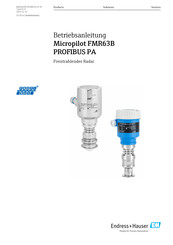 Endress+Hauser Micropilot FMR63B PROFIBUS PA Betriebsanleitung