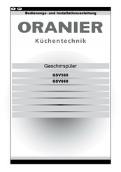 Oranier GSV660 Bedienungs- Und Installationsanleitung